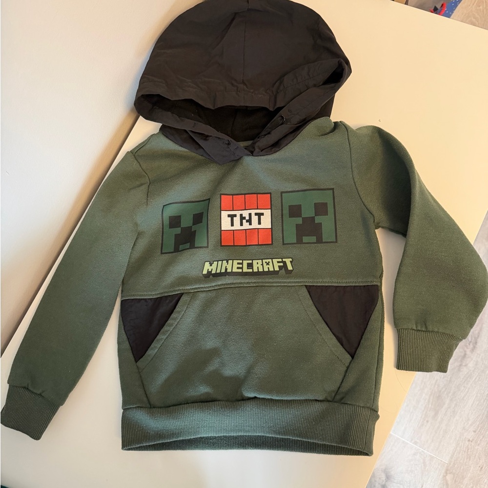 Minecraft Green and Black Kids Hoodie